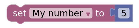 Screenshot of blocks reading set My number to 5